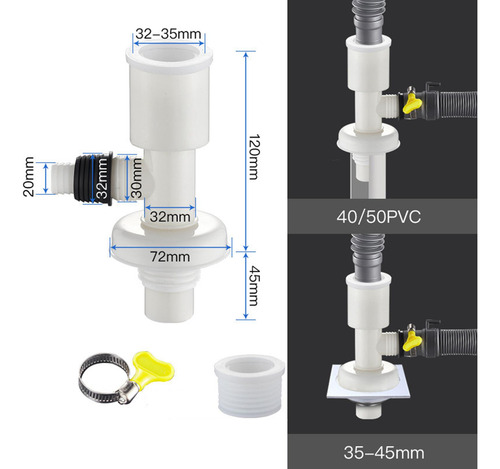 Adaptador De Drenaje De Piso, Tubo De Piscina, Cubierta De D