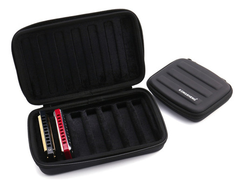 Estuche For Armónica De 10 Agujeros, Color Negro