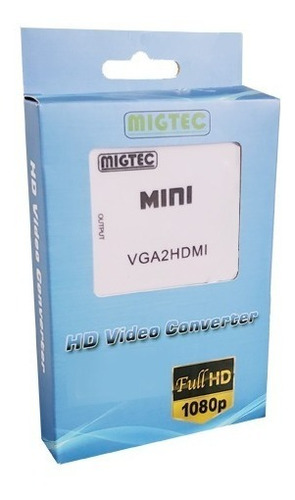 Mini Conversor Vga P/ Hdmi C/entrada Áudio P2 - Dk001b