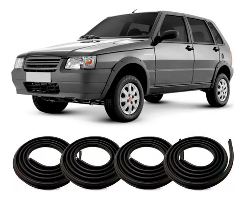 Kit Borrachas De Vedação Das 4 Portas Fiat Uno Premio Elba