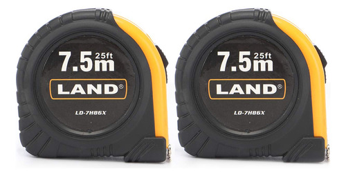 Land 25ft Retractable Measuring Tape - 2 Pack Heavy Duty Tap