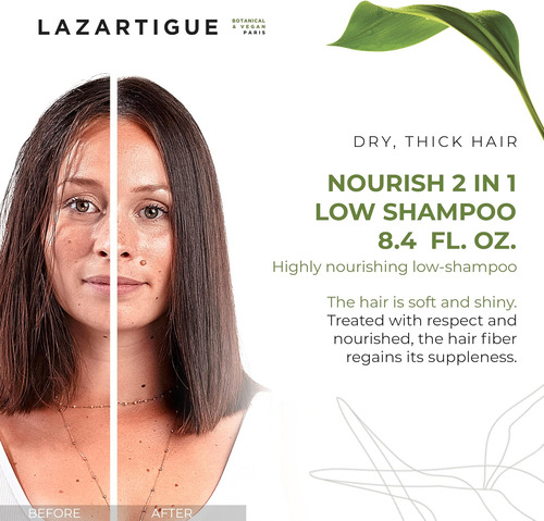 Shampoo Lazartigue Nourish 2 Em 1, Bálsamo De Limpeza Sem Es
