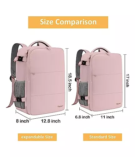 SZLX, mochila de viaje para mujer, rosada, convertible 26 l 40 l, modelo G  — BigTravelMarkt