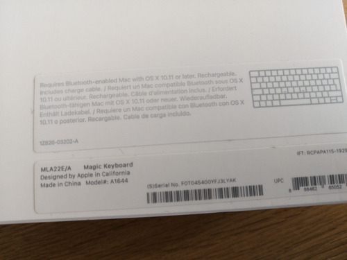 Apple Magic Keyboard Español Mla22e/a