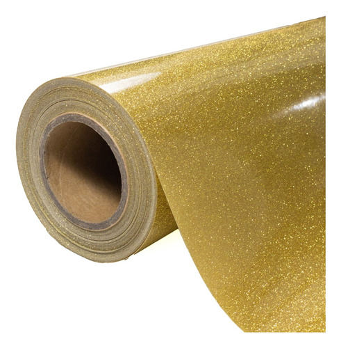 Vinil Textil Dorado Glitter Escarchado De 50 X 100 Cm