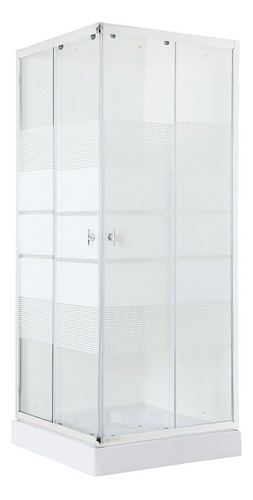 Shower Door Con Receptaculo 90x90 Line White / Dechaus