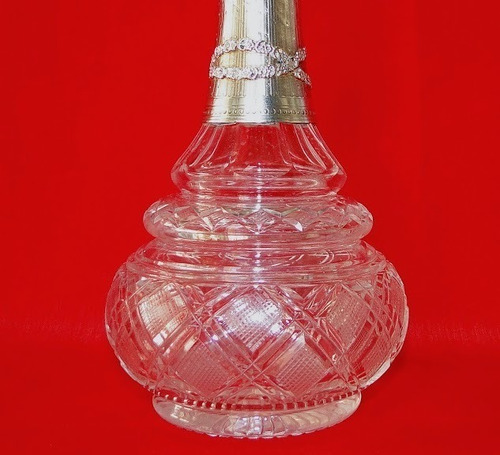 Perfumero Cristal Tallado Y Plata Francesa Sellada C1920 (Usado)