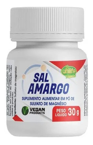 Sal Amargo Em Pó 30g - Unilife Sabor Sal