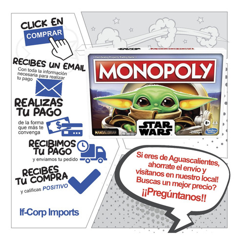 Monopoly Star Wars The Mandalorian Bebe Yoda Grogu (Usado)