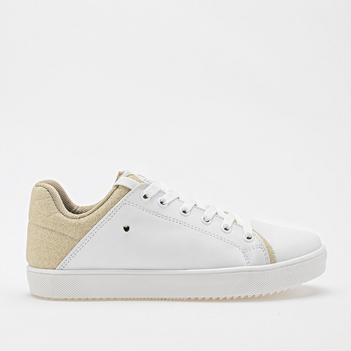 Tenis Casuales Mujer C Libre Blanco Oro 133-318