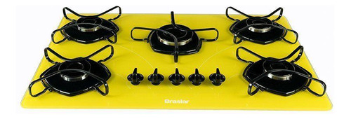 Cooktop 5 Bocas Super Automático Easy Clean Amarelo Bivolt