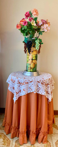 Adorno De Frutas Y Flores Incluye Mesa Y Mantel