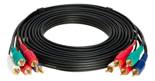 Cable De Video Componente Macho 5rca, Chapado En Oro De 3 Pi