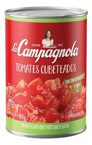 Tomate Cubeteado La Campagnola Lata X 400 Grs