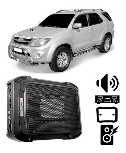 Caixa Slim Toyota Hilux Sw4 2005 A 2008 350w Rms Amplificada