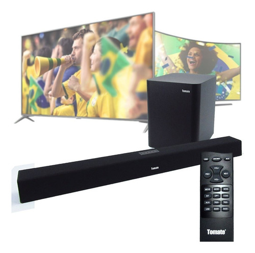 Caixa Som Soundbar 150w Óptica Subwoofer Tomate Mts-2017