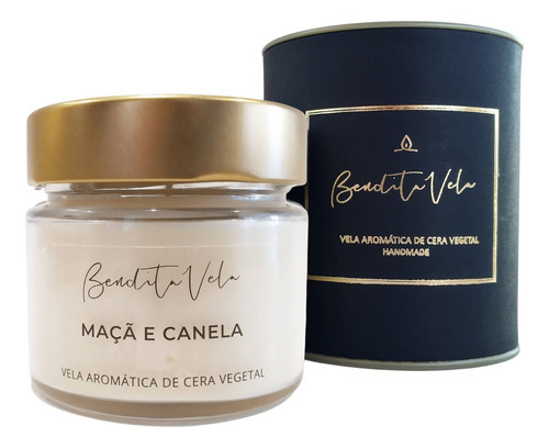 Imagem 1 de 3 de Vela Aromática Perfumada Vegetal Maçã E Canela 140 G Full