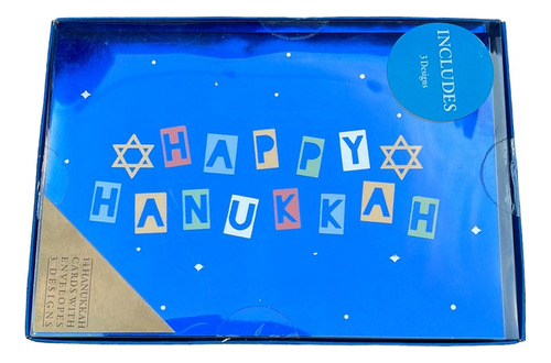 14 Pack Hanukkah Tarjeta De Felicitación 3 Diseños Con Sobre