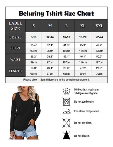 Playera Casual De Manga Larga Con Cuello En V Para Mujer