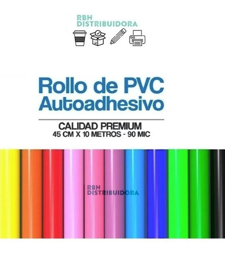 Papel Contact - Rollo Adhesivo Colores 0,45x10m 1era Calidad