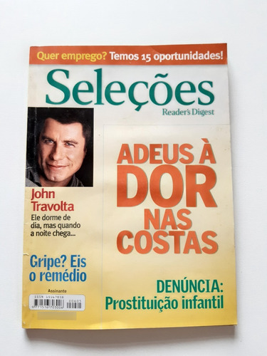 Revista Seleções Reader's Digest John Travolta  Ee654