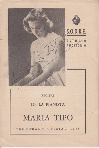 Programa Pianista Maria Tipo Italia Firmado Auditorio Sodre 