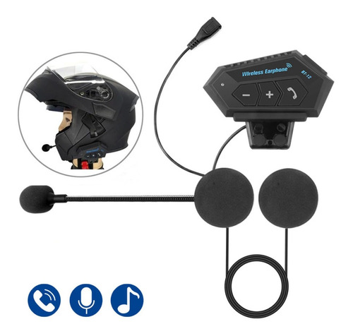 Intercomunicador Para Casco De Moto Auricular Bluetooth Bt12