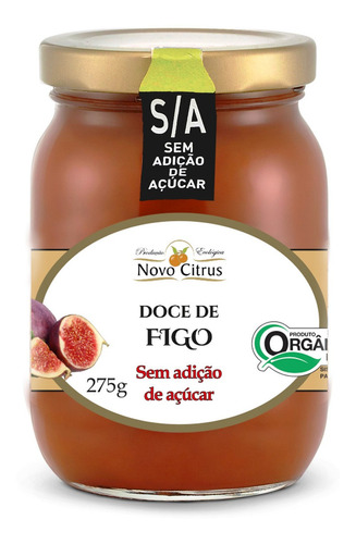 Doces E Geleias Gourmet Sem Açúcar Novo Citrus Figo 275g