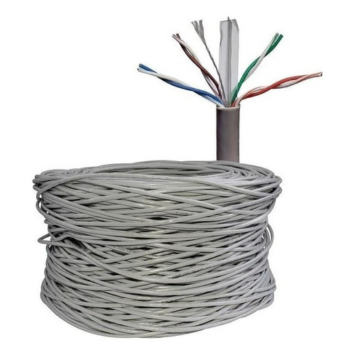Bobina Cat 6 Cca Intellinet 704663 Utp 305m Solida Gris