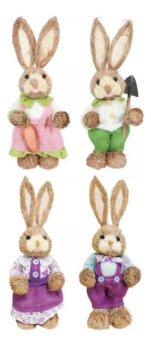 4 Pieces Of Easter Free Range Bunny Figurines