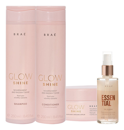 Kit Braé Glow Shine Duo Máscara E Essential Oil Blend