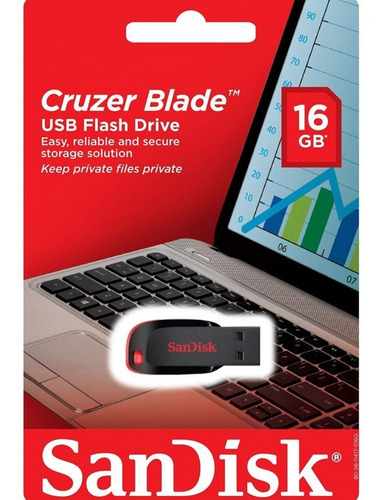 Pen Drive 16gb Sandisk Cruzer Blade Sdcz50-016g-b35 Usb 2.0