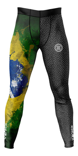 Imagem 1 de 4 de Calça Fitness Compressão Bandeira Brasil Combate Camuflado