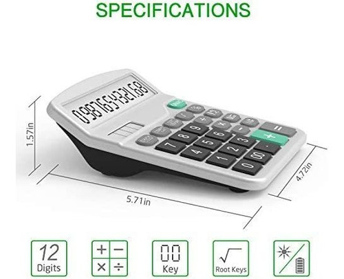 Calculadoras De Escritorio Splaks 12 Digitos X2 Plateado