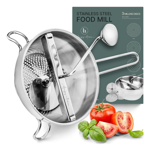 Molino De Alimentos Ergonómico De Acero Inoxidable Con 3 Dis
