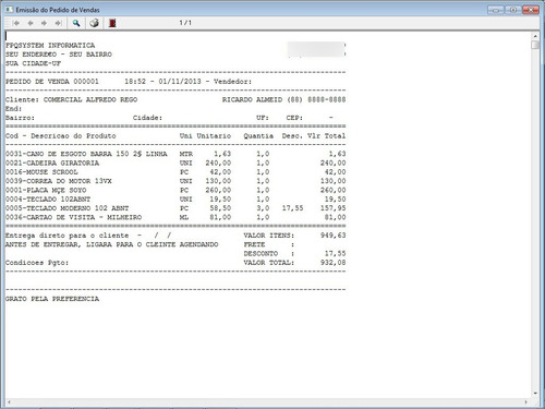 Software Para Gerenciar Pedido De Vendas V1.0 - Fpqsystem
