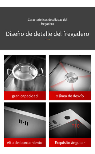 Tarja Fregadero De Cocina De Acero Inoxidable Doble 80*45cm