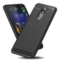 Comprar Funda Fibra Carbono Rugged Armor Para LG K40 + Templado 5d