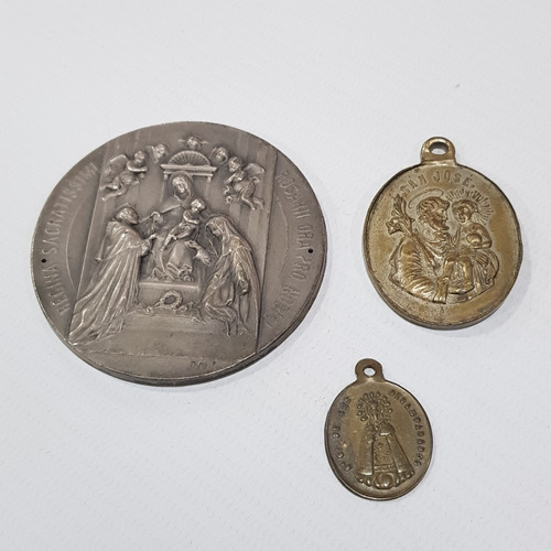 Antiguas Medallas Y Placa Religiosas Lote X 3 Mag 59193