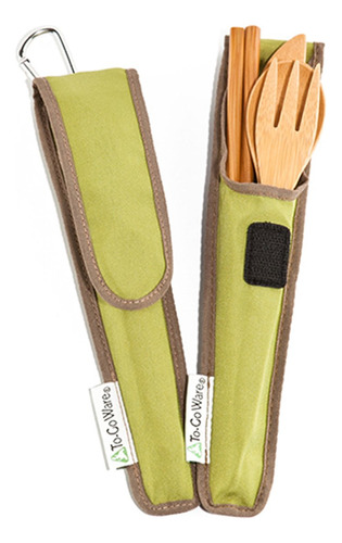 Juego De Utensilios De Bambu De To-go Ware Con Funda De Tran