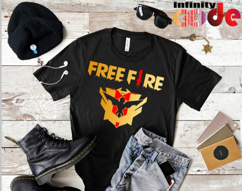 Polera Freefire Logo Águila Videojuegos Gamer 100% Algodón