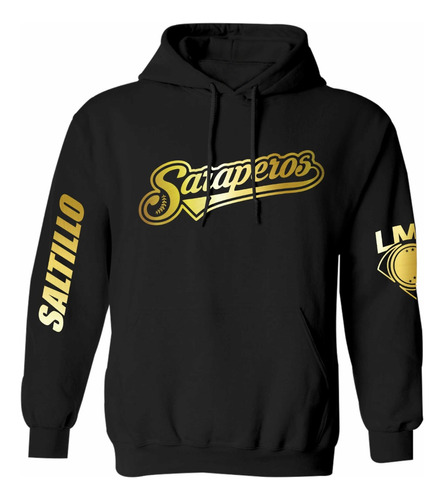 Sudadera Negra Modelo Saraperos De Saltillo Gold