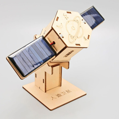 Kit Didáctico Solar Satélite Giratorio Madera Para Armar