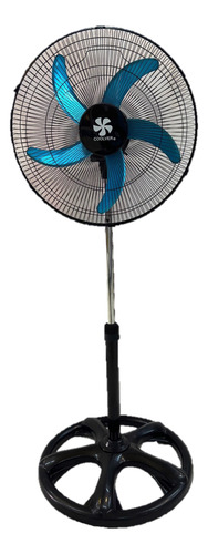 Ventilador Loco De Pedestal Coolver 18 Pulgadas 360 Orbital 45.72 Cm Negro Azul Metal 5