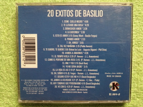 Eam Cd 20 Exitos De Basilio 1991 Primera Edicion Kubaney