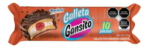 4 Pzas Galletas Marinela Gansito 1 Paquete Con 10 Pzas