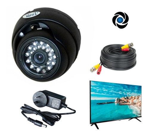 Imagen 1 de 7 de Kit Seguridad Camara Infrarroja Listo P/ Conectar A Tv Dvr Seguridad