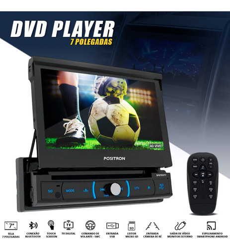 Multimídia Peugeot 207 Dvd Espelhamento Tela Retrátil