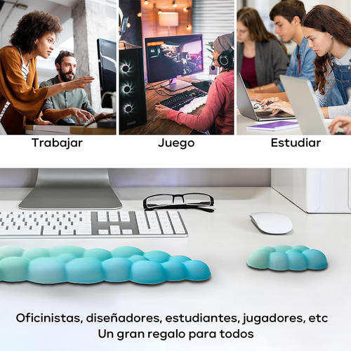 3pcs Nube Ergonómicos Reposa Muñecas Con Base De Pu