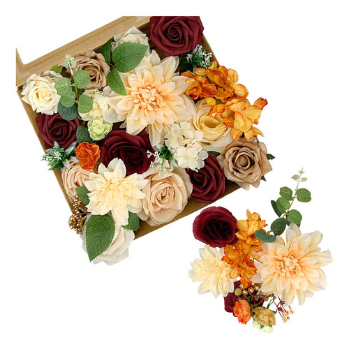 (pl) Caja De Regalo Floral Con Hojas, Arreglo Floral B